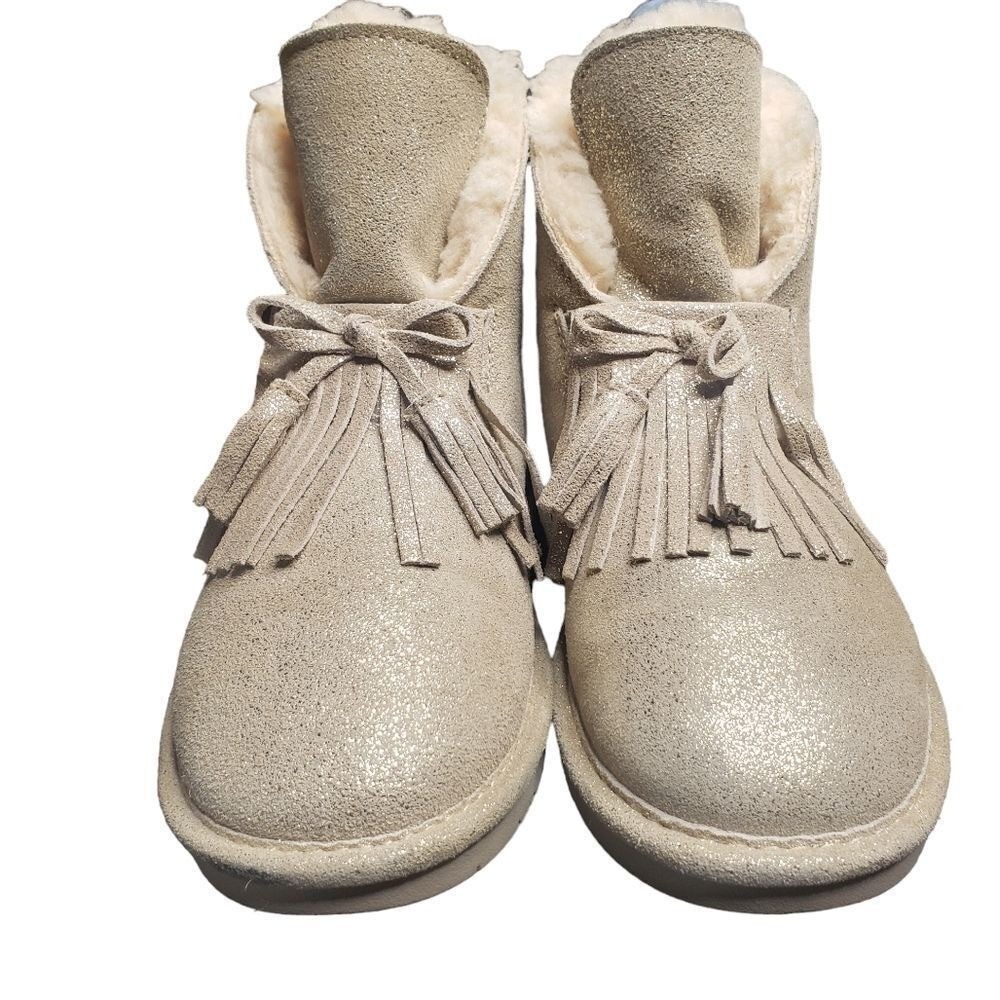 Bearpaw Christie Suede Upper Wool Blend Lining Sheepskin Footbed Boots Size 5